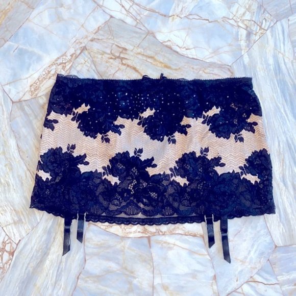 SOLD Very Sexy Seduction Garter Skirt Thong Embellished - Picture 1 of 4